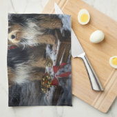 バイワーテリアスノウィースリークリスマスデコール キッチンタオル (四つ折り)