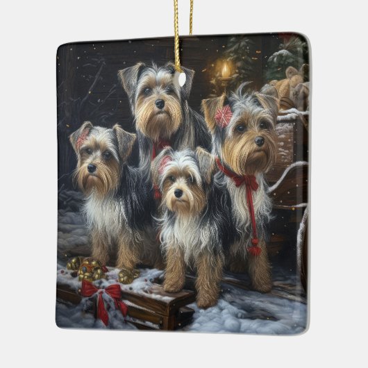 バイワーテリアスノウィースリークリスマスデコール セラミックオーナメント (左)