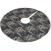 バイワーテリアスノウィースリークリスマスデコール ブラッシュドポリエステルツリースカート (アングル)