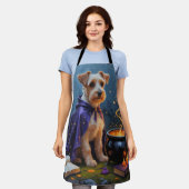 バイワーテリアドッグお洒落ハロウィン絵を描ズ エプロン (着用した状態)
