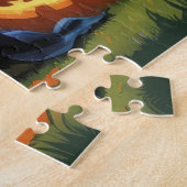 バイワーテリアドッグスパンプキンハロウィンおもしろい ジグソーパズル (側面)