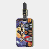 バイワーテリアドッグスパンプキンハロウィンおもしろい ラゲッジタグ (正面縦)