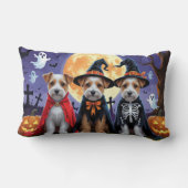 バイワーテリアドッグスパンプキンハロウィンおもしろい ランバークッション (裏面)