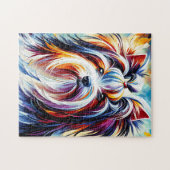 バイワーテリアドッグポートレートアクリルアートプリントドッグ ジグソーパズル (横)