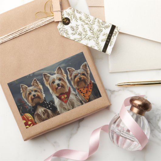 バイワーテリアハロウィン不気味 長方形シール (ギフト)