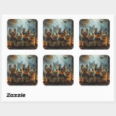 バイワーテリアハロウィーンナイトドギー喜び スクエアシール (シート)