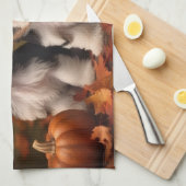 バイワーテリアパピーオータムデライトカボチャ キッチンタオル (四つ折り)