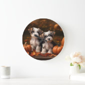 バイワーテリアパピーオータムデライトカボチャ ラージ壁時計 (ホーム)