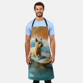 バイワーテリアビーチサーフィン絵画ズ エプロン (着用した状態)