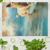 バイワーテリアビーチサーフィン絵画ズ キッチンタオル (折り畳み)