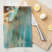 バイワーテリアビーチサーフィン絵画ズ キッチンタオル (四つ折り)