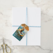 バイワーテリアビーチサーフィン絵画ズ ギフトタグ (より糸付き)