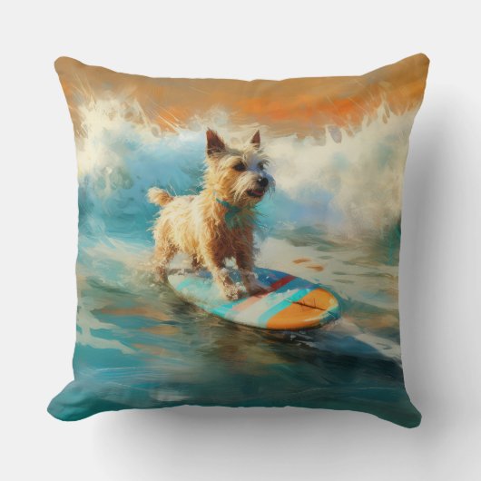 バイワーテリアビーチサーフィン絵画ズ クッション (正面)
