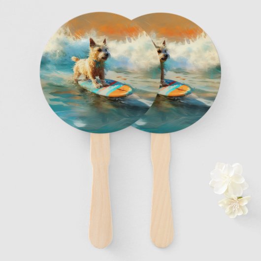 バイワーテリアビーチサーフィン絵画ズ ハンドファン (正面&裏面)