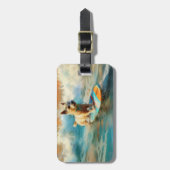 バイワーテリアビーチサーフィン絵画ズ ラゲッジタグ (正面縦)