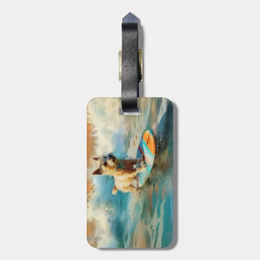 バイワーテリアビーチサーフィン絵画ズ ラゲッジタグ (裏面縦)