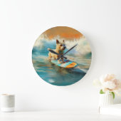 バイワーテリアビーチサーフィン絵画ズ ラージ壁時計 (ホーム)