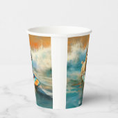 バイワーテリアビーチサーフィン絵画ズ 紙コップ (右)