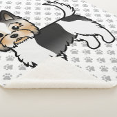 バイワーテリアヨークシャーテリアかわいい漫画の犬とポーズ シェルパブランケット (3/4)