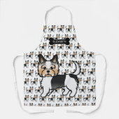 バイワーテリアヨークシャーテリアかわいい漫画の犬と名前 エプロン (正面)