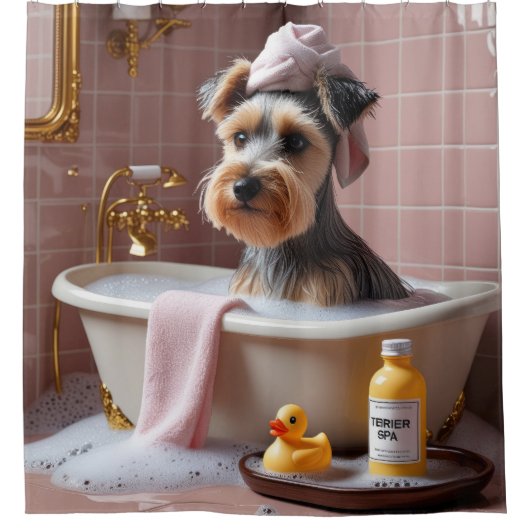 バイワーテリアロッピースリーピーキュートおもしろい シャワーカーテン (正面)