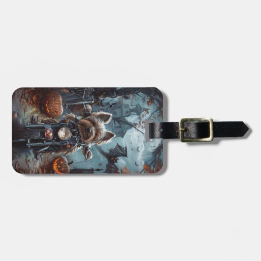 バイワーテリア乗用オートバイハロウィーン怖い ラゲッジタグ (正面横)