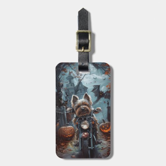 バイワーテリア乗用オートバイハロウィーン怖い ラゲッジタグ (正面縦)