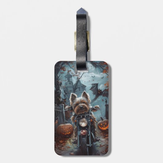 バイワーテリア乗用オートバイハロウィーン怖い ラゲッジタグ (裏面縦)