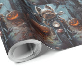 バイワーテリア乗用オートバイハロウィーン怖い ラッピングペーパー (ロールコーナー)