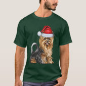 バイワーテリア犬の愛するクリスマスおもしろい Tシャツ (正面)