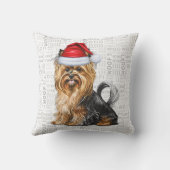 バイワーテリア犬の水色クリスマス クッション (裏面)