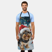 バイワーテリア犬ウィンターワンダーランドクリスマスジョイ エプロン (着用した状態)