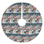 バイワーテリア犬ウィンターワンダーランドクリスマスジョイ ブラッシュドポリエステルツリースカート (正面)