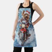 バイワーテリア犬オートバイクリスマスに乗る エプロン (インサイチュ)