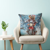 バイワーテリア犬オートバイクリスマスに乗る クッション (椅子)