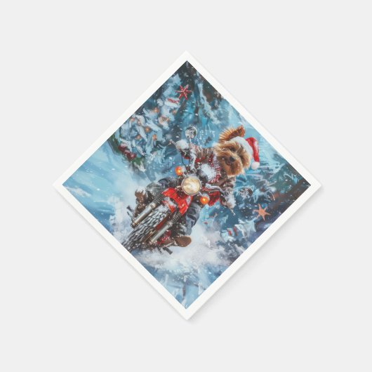 バイワーテリア犬クリスマス スタンダードカクテルナプキン (角)