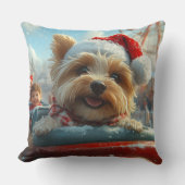 バイワーテリア犬ローラーコースタークリスマス クッション (正面)