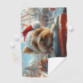 バイワーテリア犬ローラーコースタークリスマス ゴルフタオル (インサイチュ)