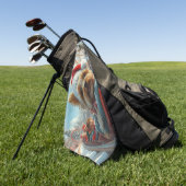 バイワーテリア犬ローラーコースタークリスマス ゴルフタオル (グリーン)