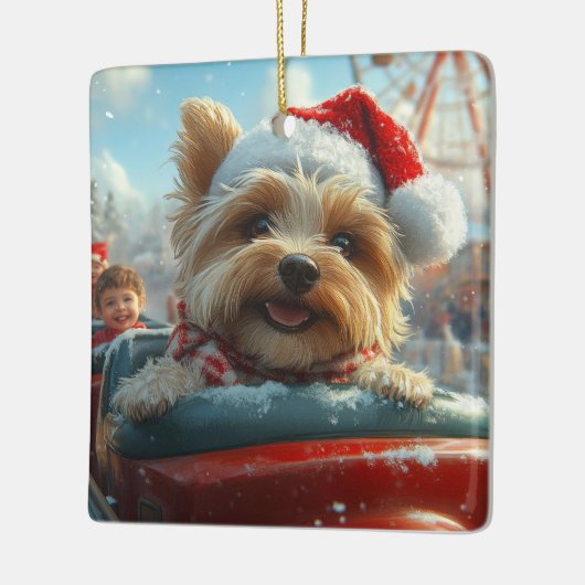 バイワーテリア犬ローラーコースタークリスマス セラミックオーナメント (左)