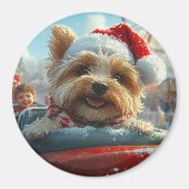 バイワーテリア犬ローラーコースタークリスマス マグネット (正面)