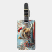 バイワーテリア犬ローラーコースタークリスマス ラゲッジタグ (正面縦)