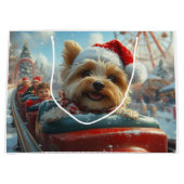 バイワーテリア犬ローラーコースタークリスマス ラージペーパーバッグ (正面)