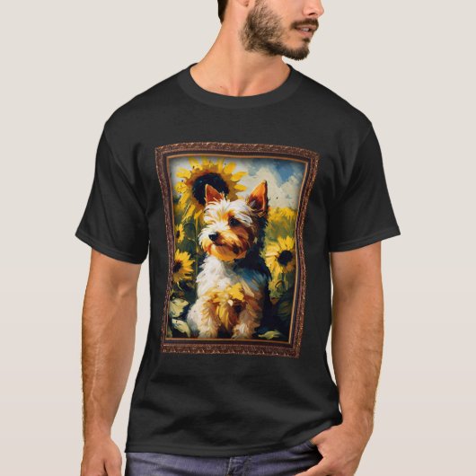 バイワーテリア絵を描ーのひまわり花母の女性 Tシャツ (正面)
