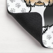 バイワーテリア/ヨークシャーテリアかわいい漫画の犬と手 マウスパッド (コーナー)