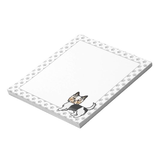 バイワーヨークシャーテリアヨークシャーテリア漫画の犬 ノートパッド (回転)