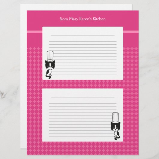 バインダー図解入りの、写真付きののレシピページ (正面/裏面)