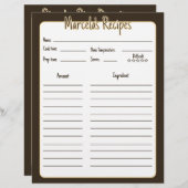 バインダー用のミニマルフローラメキシコレシピページ (正面/裏面)