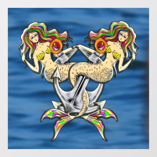 バインドされたメルメイド航海の-海愛好家のためのデザイン ウィンドウサイン (シート)