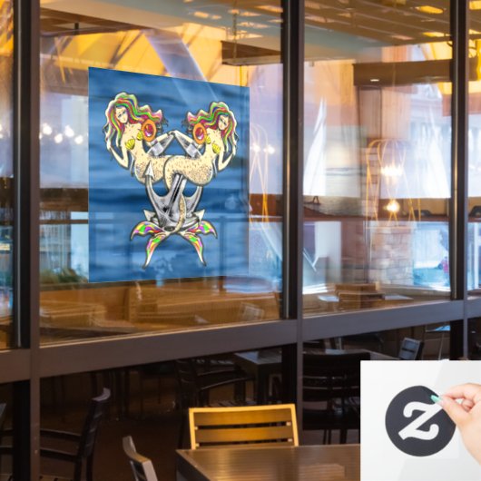 バインドされたメルメイド航海の-海愛好家のためのデザイン ウィンドウサイン (レストラン窓)